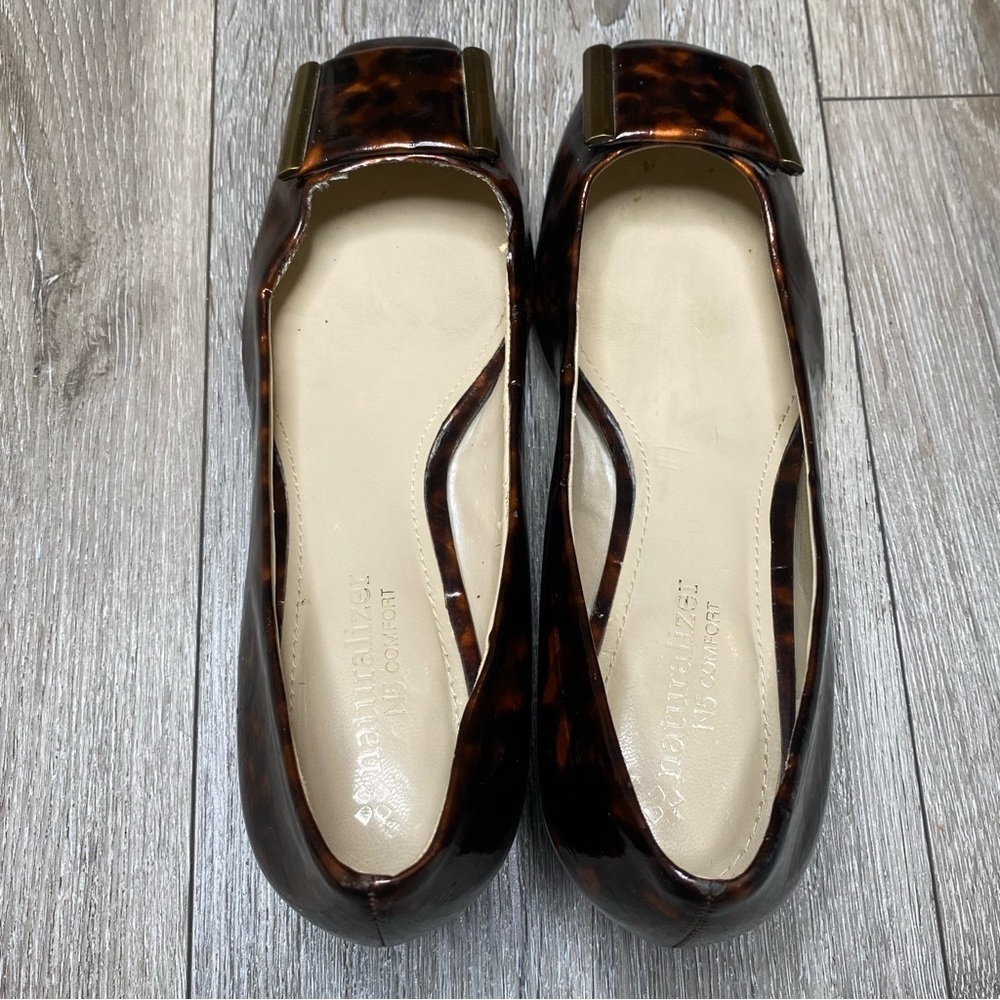 Naturalizer N5 Comfort Brown Tortoise Shell Buckle Frankee Patent Heel Size 5.5 - Picture 9 of 16